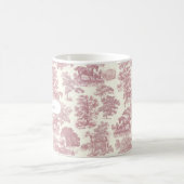 Mug Élégant Chic Rose Toile de Cheval Rustique Nom (Centre)