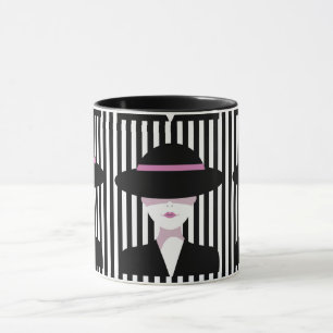 Mug "Elegant Chic Woman avec Casquette : Stylo