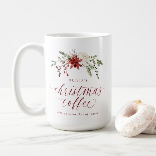 Mug Elegant Christmas Coffee with a Shot Gift for Her (Avec donut)