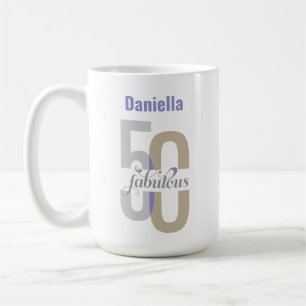 Mug Elégant Cinquante & Fabuleux 50e Anniversaire Nom