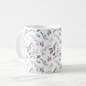 Mug Élégant classique Feuilles de Noël et baies (Devant gauche)