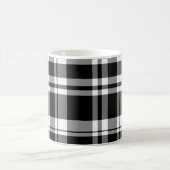 Mug Élégant classique noir blanc plaid motif (Centre)