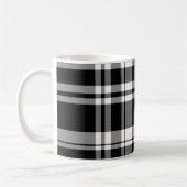 Mug Élégant classique noir blanc plaid motif (Gauche)