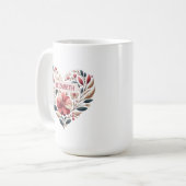 Mug Élégant coeur floral Valentine (Devant gauche)
