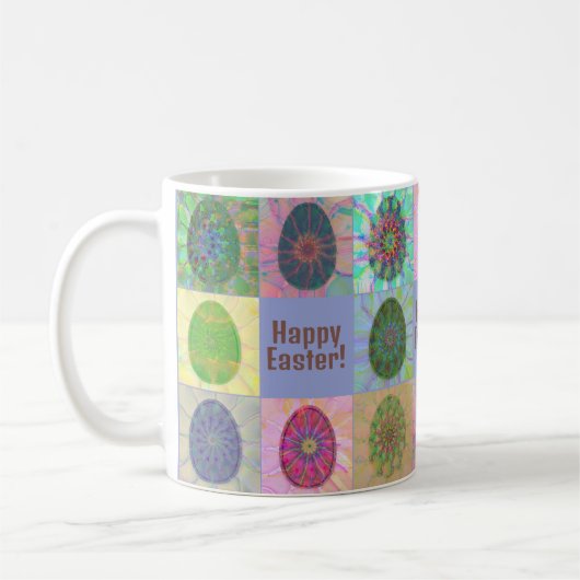 Mug Élégant collage d'oeufs colorés Abstraits (Gauche)