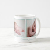 Mug Élégant Collage photo bébé Mention vert Script (Devant droit)
