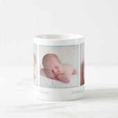 Mug Élégant Collage photo bébé Mention vert Script (Centre)