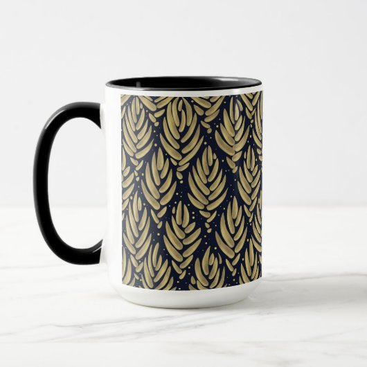 Mug Élégant Combo Feuille Dorée (Gauche)