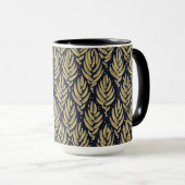 Mug Élégant Combo Feuille Dorée (Devant droit)