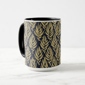 Mug Élégant Combo Feuille Dorée (Devant gauche)