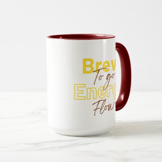 Mug Élégant Cool Gras Brasser pour aller flux d'énergi (Devant droit)