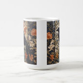 Mug Elégant corbeau noir William Morris Inspiré Floral (Centre)