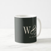 Mug Élégant couple mariage initial d'ébène (Devant droit)