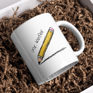 Mug Elégant Crayon Illustré Enseignants Personnalisés