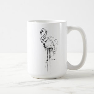 Mug Elégant croquis de Flamant rose tropique
