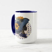MUG ELEGANT CROWNS - BLUE SUNFLOWER (Devant gauche)