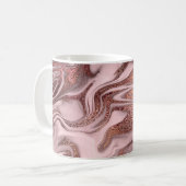 Mug Élégant cuivre moderne rose or & marbre rose (Devant gauche)