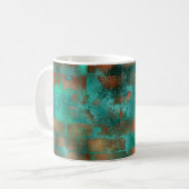 Mug Élégant Cuivre Turquoise Abstrait chic (Devant gauche)