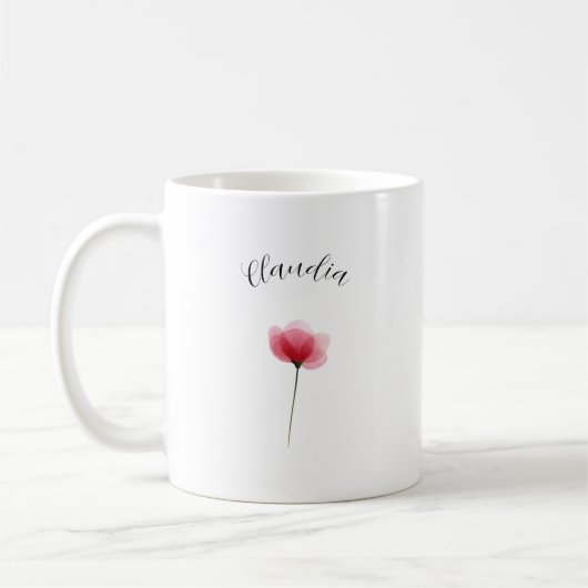 Mug Elegant Cute Sophisticated Named Romantic Floral  (Gauche)
