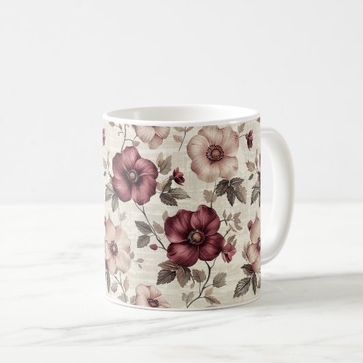 Mug Élégant Cute Sophistiqué Rustique Romantique Flora (Devant droit)