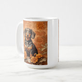 Mug Elégant Dachshund Et Marigolds (Devant gauche)