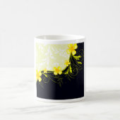 Mug Élégant damas floral jaune (Centre)