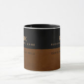 Mug Élégant demi-Brown mi-noir Classeur avec nom (Centre)