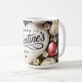 Mug Elégant design de Saint Valentin avec Rose (Devant droit)
