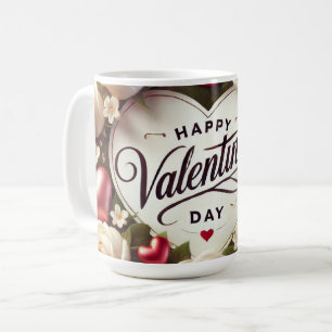 Mug Elégant design de Saint Valentin avec Rose