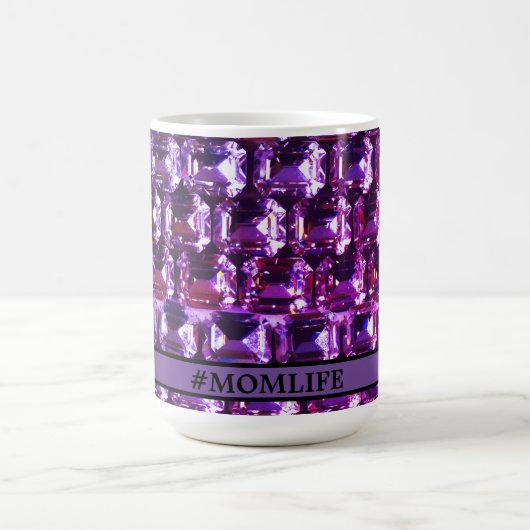 Mug Élégant diamants de pierres précieuses violettes (Centre)