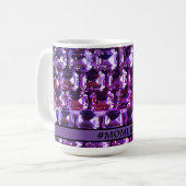 Mug Élégant diamants de pierres précieuses violettes (Devant gauche)