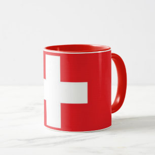 Mug Elégant drapeau de Suisse Vintage Couvert Céramiqu