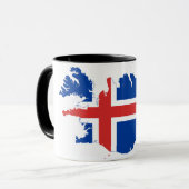 Mug Elégant drapeau islandais Vintage couvert de céram (Devant gauche)