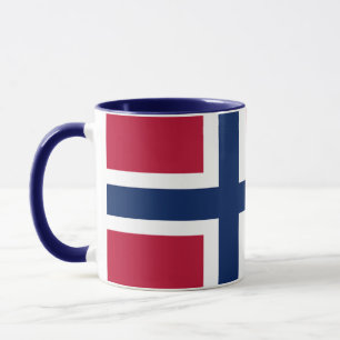 Mug Elégant drapeau norvégien Vintage sur céramique