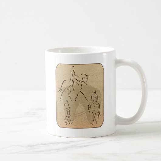 Mug Élégant Dressage Cheval Design en Brown/Tan (Droite)