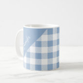 Mug Elégant Dusty Blue En vichy Plaid Nom du Motif (Devant gauche)