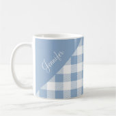 Mug Elégant Dusty Blue En vichy Plaid Nom du Motif (Gauche)