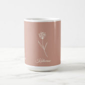 Mug Elegant Dusty Rose Simple Flower Name (Centre)