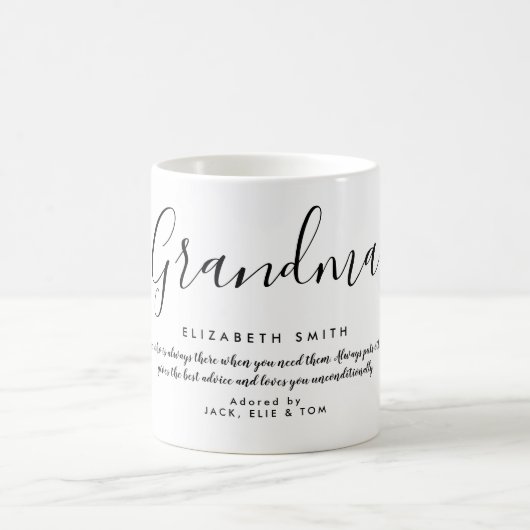 Mug Élégant Écriture Féminine Citation Grand-mère (Centre)
