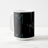 Mug Élégant Éditable Deux Initiales Modernes Carrelées (Devant gauche)
