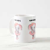 Mug Élégant Éléphant Ballerine En Pointe (Devant gauche)