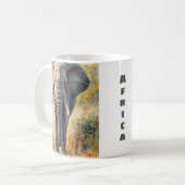 Mug Élégant Éléphant d'Afrique Rétro (Devant gauche)