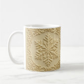 Mug Elegant Embossed Snowflake Holiday Art (Gauche)