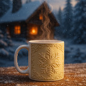 Mug Elegant Embossed Snowflake Holiday Art