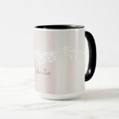 Mug Élégant en Dentelle Fleurie (Devant droit)