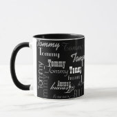 Mug Elégant et noir, créez votre propre motif de nom (Gauche)