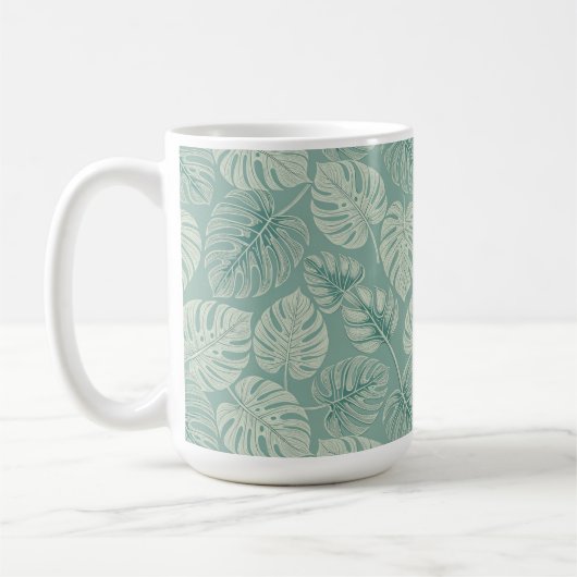 Mug Elegant Exotic Painted Monsteras (Gauche)