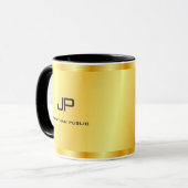 Mug Elégant Faux Gold Monogram Modèle tendance (Devant gauche)