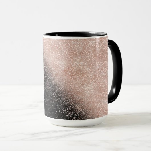 Mug Élégant faux rose en or confetti image en marbre n (Devant droit)
