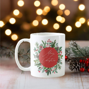 Mug Élégant feuillage de Noël